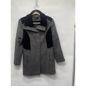 Nicole Miller‎ Black and Gray Wool Coat Size 12